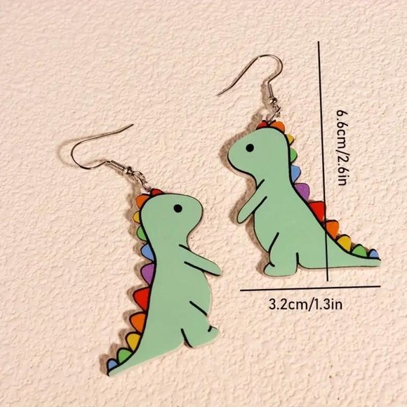 DINOSAUR EARRINGS - Picture 2 of 2